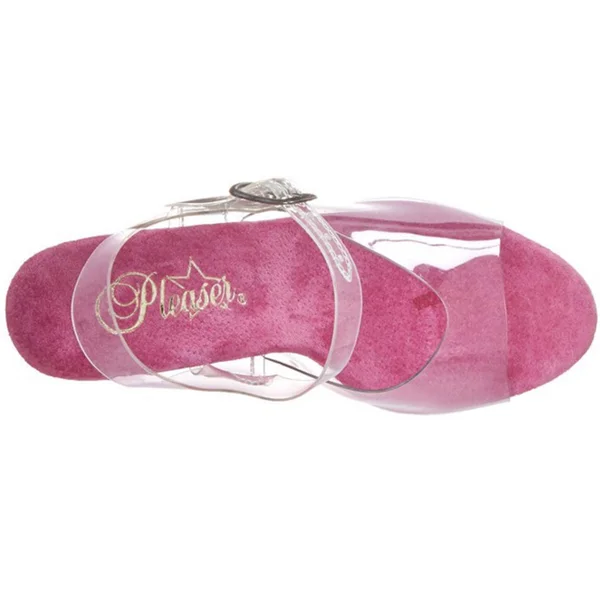 Pleaser - Sky-308 9 - Clear/Hot Pink Chrome