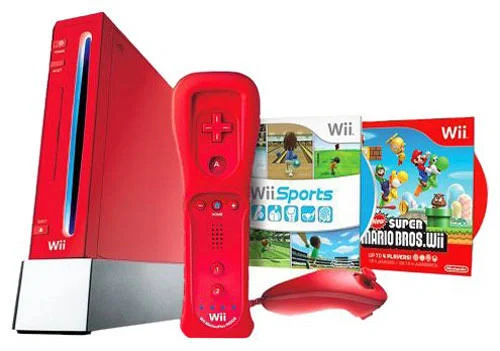 Nintendo Red Wii Mario and Sports Bundle