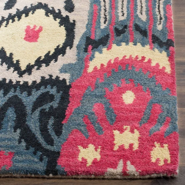 Safavieh 9& x 12& Ikat IKT466A Beige, Blue Rug