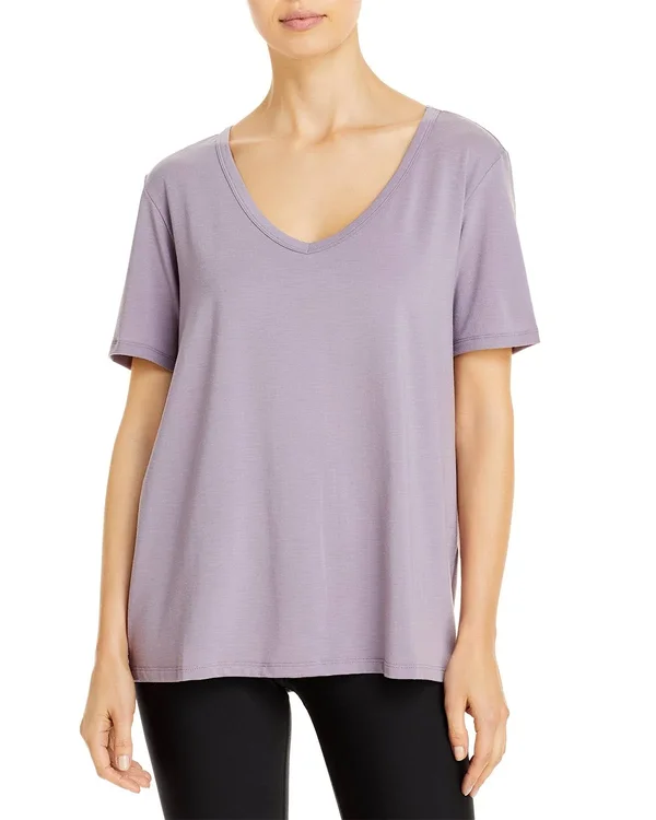 Motion Short Sleeve Top in Lavender Smoke - Size: Small, Alo Yoga
