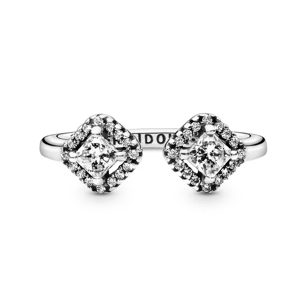 Pandora Square Sparkle Open Ring 7.5 - Sterling Silver