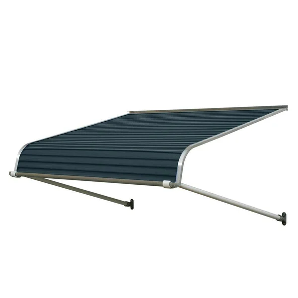 NuImage Awnings 1100 60-in Wide x 60-in Projection Bedford Blue Solid Open Slope Door Fixed Awning, K111006032