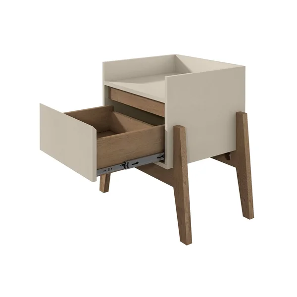 Manhattan Comfort Essence 1-Drawer Off White Nightstand