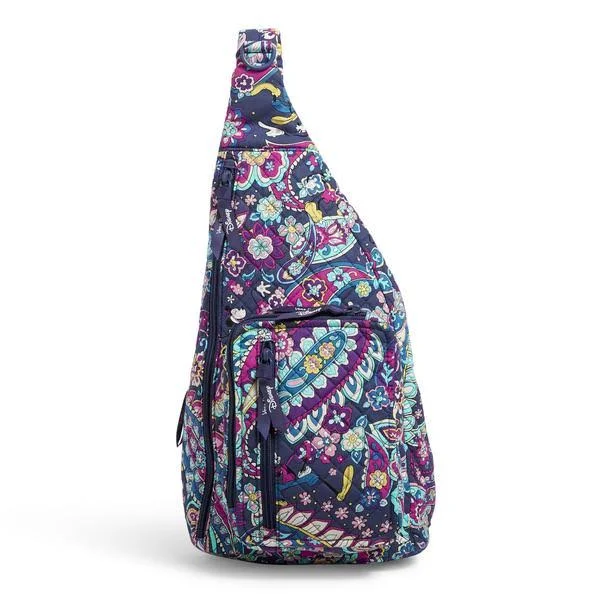 Vera Bradley Disney Sling Backpack in Sensational Six Paisley Black