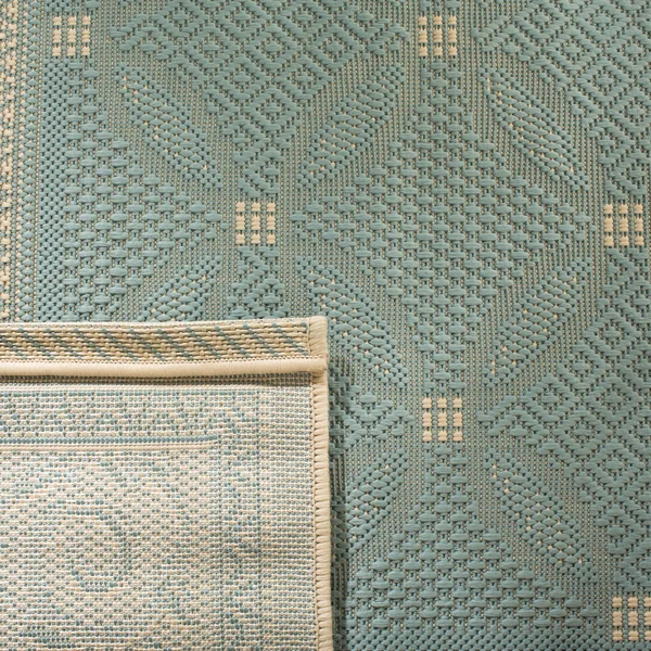 Safavieh Courtyard CY6107-25 5&3x22 x 7&7x22 Aqua, Cream Area Rug