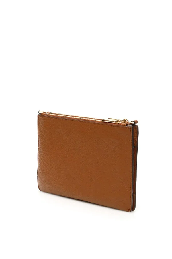 Michael Michael Kors Crossbody Clutch Os Brown Leather