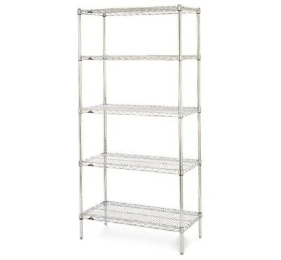 Metro Crash Super Erecta Industrial Wire Shelving Starter Unit - Chrome - Silver - 4/63, 18x30 N326C