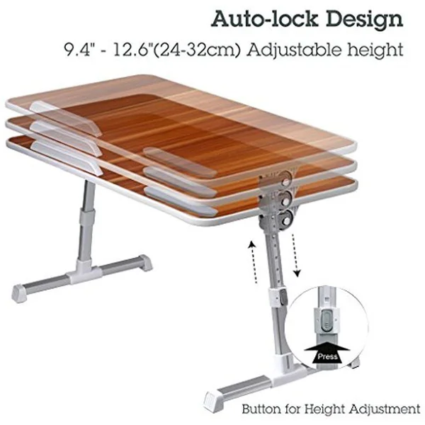 Large Size Adjustable Laptop Bed Table - Portable Standing Desk, Foldable Sofa