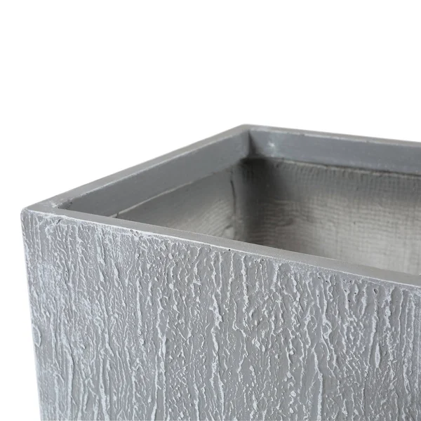14in. H Square Light Gray MGO Planter