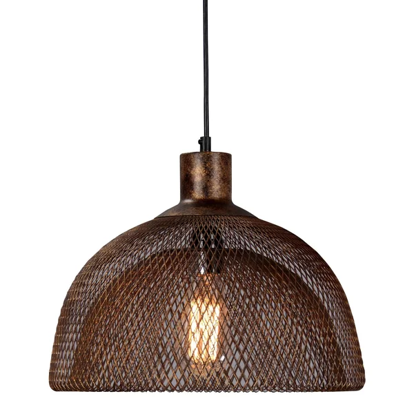 Dual Layer Mesh Design Metal Frame Chandelier, Medium, Rustic Bronze