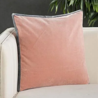 Akeila 18x22 100% Cotton Throw Pillow Color: Blush, Fill Material: Down