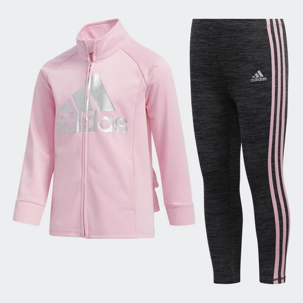 Adidas Little Girls 2-pc. Tricot Jacket & Melange Tights Set - Light Pink