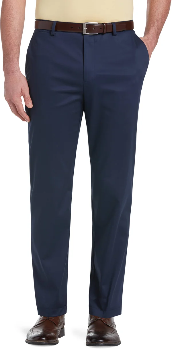 Jos. A. Bank Men's Reserve Collection Tailored Fit Flat Front Chino Pants, Navy, 36x30