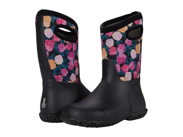 Bogs Kids& York Water Roses Boot - 13 - Black Multi