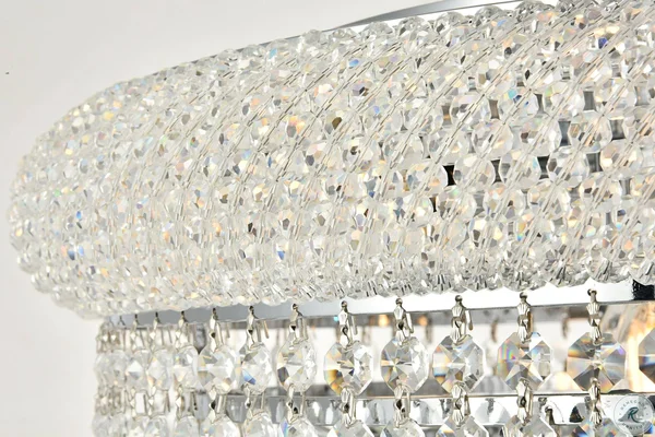 Elegant Lighting V1800F20C/EC Primo 10 Light Chrome Flush Mount Clear Elegant Cut Crystal