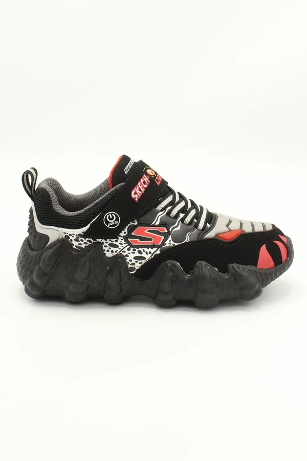 Skechers S Lights: Skech-O-Saurus Lights Black/Red - Size 2.0