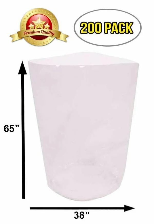 55 Gallon 3 Mil Clear Plastic Low Density Drum Liner on Roll 38x22 x 65x22 200 Lines