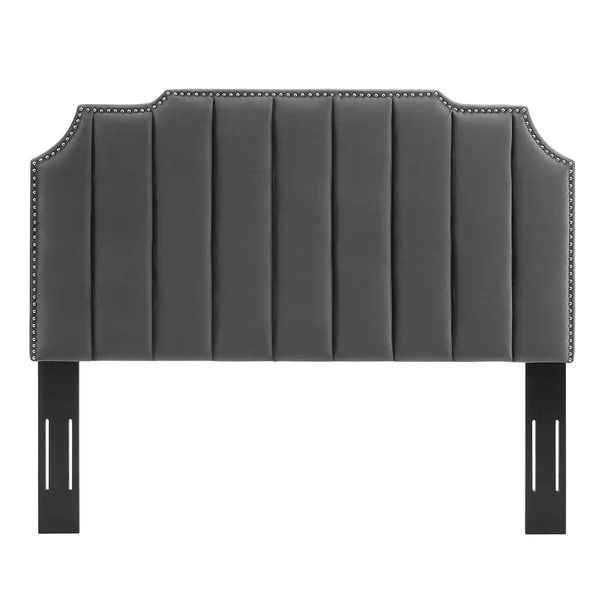 Rosalind Performance Velvet Twin Headboard Light Gray Modway
