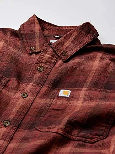Carhartt Rugged Flex Hamilton Plaid Long Sleeve Shirt, Men's Dark Cedar