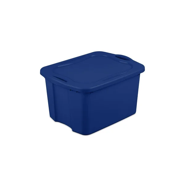 Sterilite 17.5 gal. Set of 6 Plastic EZ Carry Storage Bin - Stadium Blue, Size: 24 5/8 inch Large x 18 3/4 inch W x 13 7/8 inch H