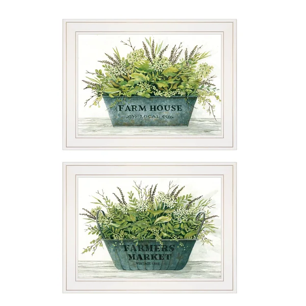 Farm Market Bouquet 2-Piece Vignette by Cindy Jacobs White Frame