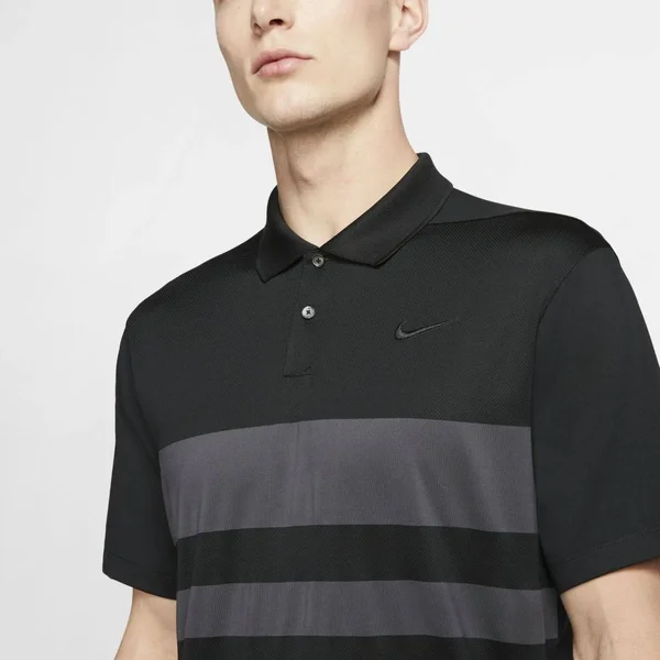 Nike Men's Dri-Fit Vapor Striped Golf Polo - Small, Black