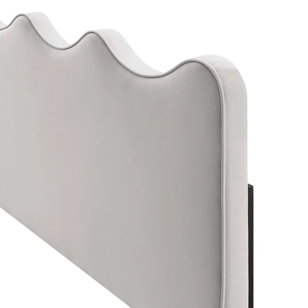 Monrovia Light Grey Velvet Upholstered Full/Queen Size Headboard