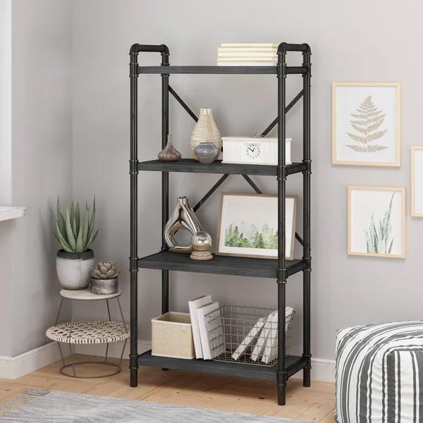 Greenwood Iron Bookcase by Christopher Knight Home - Gray Finish/Pewter