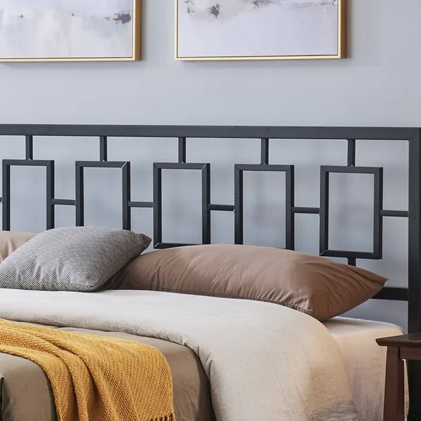 Dawn Modern Iron King Bed Frame - Flat Black