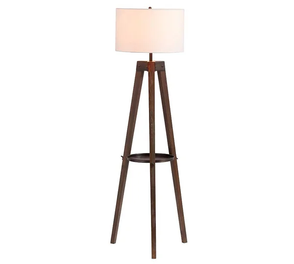 Miles Tripod Wood Floor Lamp - Walnut/Bronze