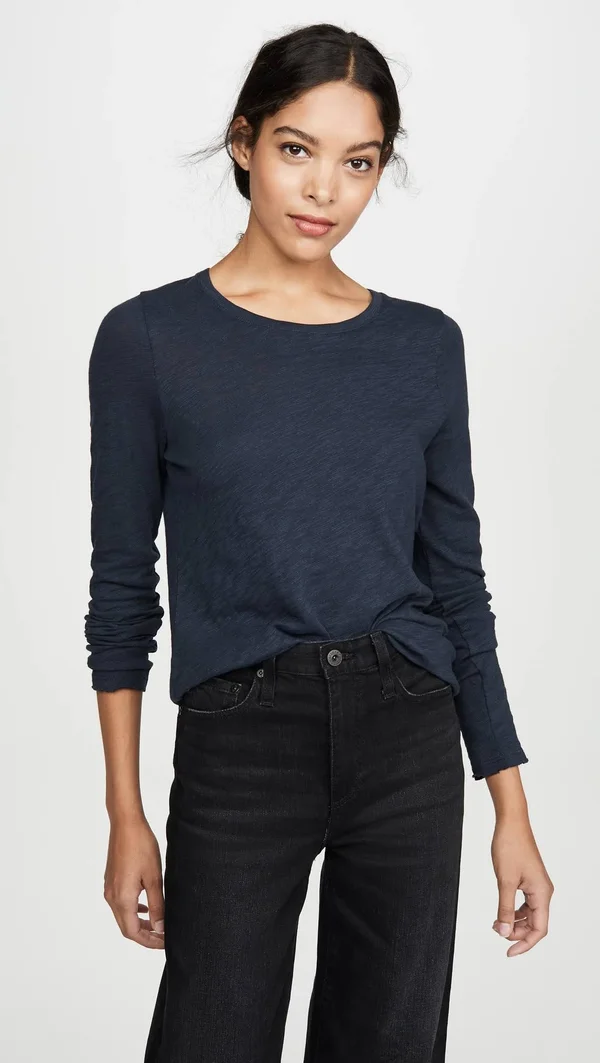 ATM Anthony Thomas Melillo Destroyed Long-Sleeve Tee Midnight