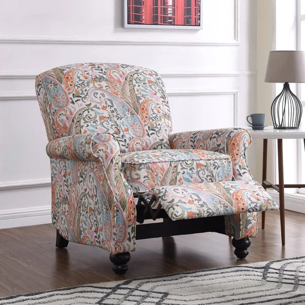 Domesis Panozzo Push Back Recliner Chair Blue Green Suzani
