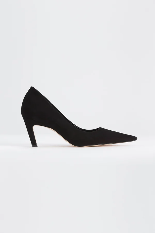 Good American Women's Icon Pump 75 in Suede Black - Extended Width/Extra Wide Size 8