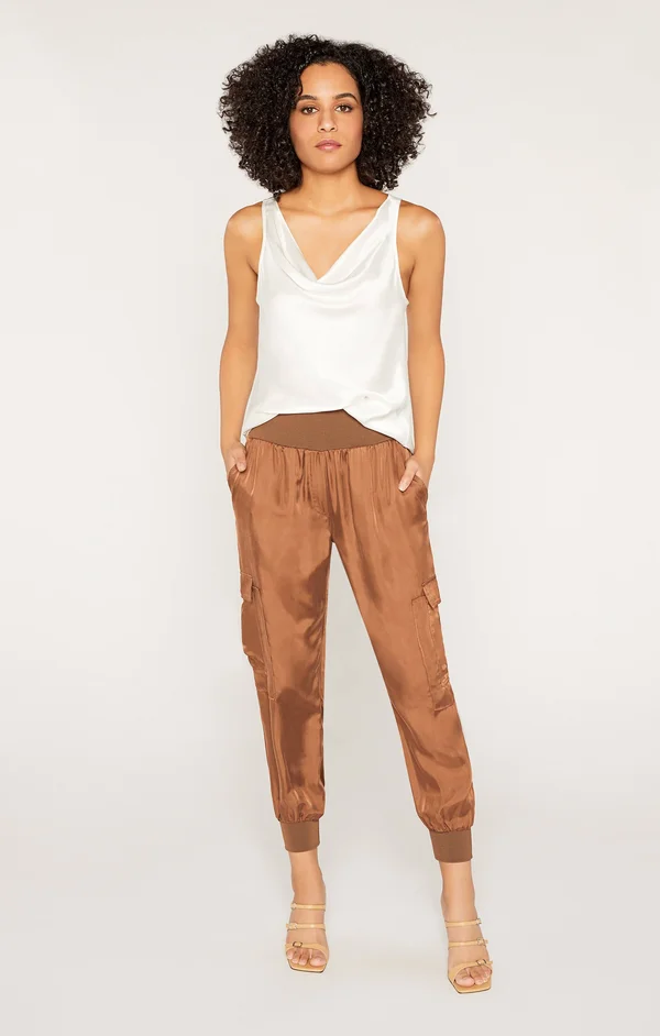 Cinq A Sept Tous Les jours Giles Satin Jogger Pants, Red, Women's, S