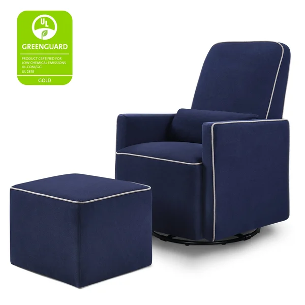 Davinci Olive Glider and Ottoman, Blue by Ashley HomeStore
