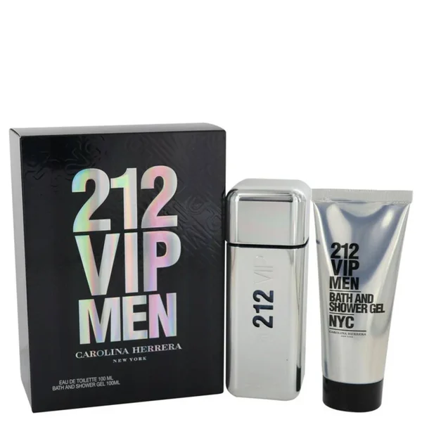 212 VIP by Carolina Herrera Gift Set -- 3.4 oz Eau De Toilette Spray + 3.4 oz Shower Gel (men)