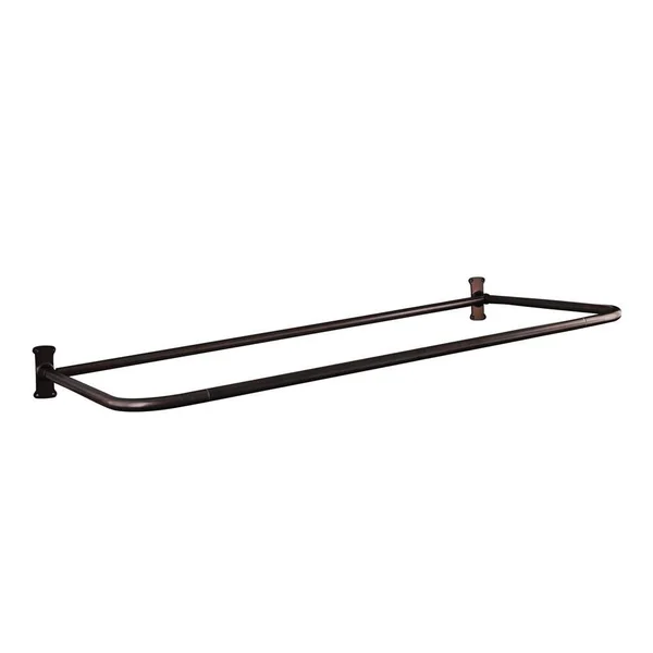 Barclay 4145-48-ORB 48 x 26x22 D Shower Rod, with Flanges, Oil Rubbed Bronze