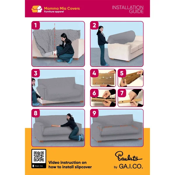 Sofa 4 Seater Slipcover, Microfibra Collection White