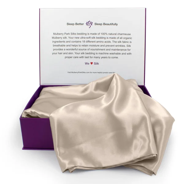 22 Momme Silk Duvet Cover - Sand, Mulberry Park Silks