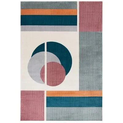 Honeycutt Geometric Beige/Dark Teal Area Rug George Oliver Rug Size: Rectangle 9' x 12'