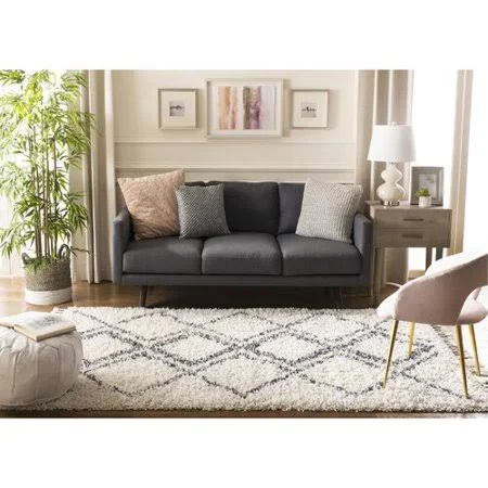 Wrought Studio Quinley Shag Beige/Gray Area Rug - Size: Rectangle 9' x 12'