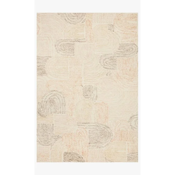 Alexander Home Aubrey Mid-centruy Modern Abstract Area Rug - 2&-3x22 x 3&-9x22 - Peach, Pebble