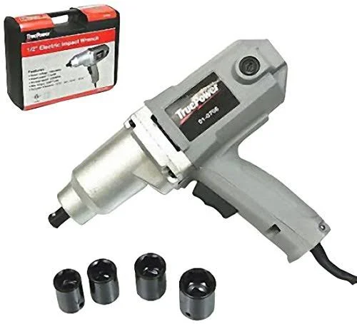 TruePower 1/2& Electric Impact Wrench-220 ft lbs, Sockets, Case