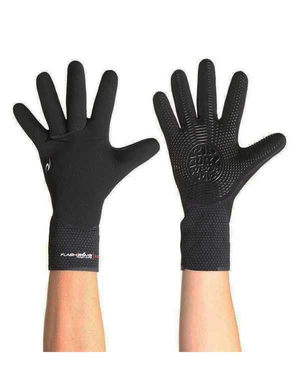 Rip Curl Flashbomb 5/3 5 Finger Gloves - Black