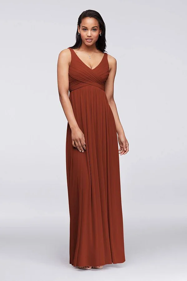 Long Mesh Bridesmaid Dress with Cowl Back Detail - Iris (Purple), 10