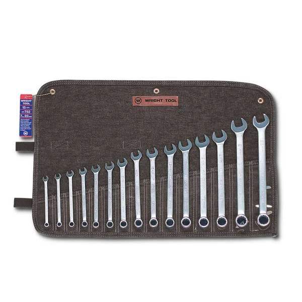Wright Tool 752 12 Point Metric Combination Wrench Set - 7mm - 22mm (15-Piece)