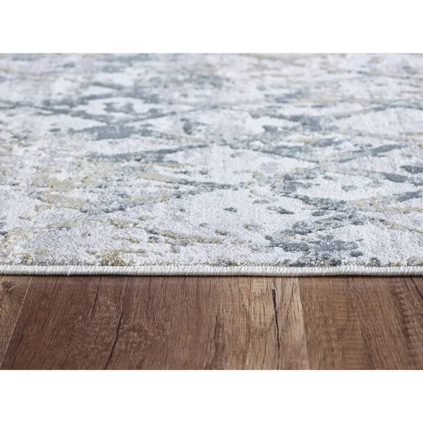 Dynamic Rugs Quartz 27039 7&10x22 x 10&10x22 Light Beige - Blue Rug
