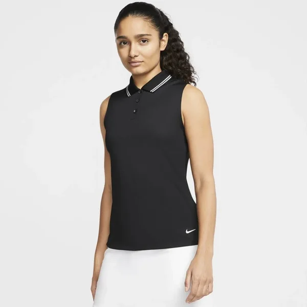 Nike Women's Dri-Fit Victory Sleeveless Golf Polo - XXL, Black