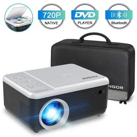 Fangor 720p Projector & DVD Player in One, with 55000 Hours Lamp Life, Ideal for Home Theater, Size: 3 Months, Gray
