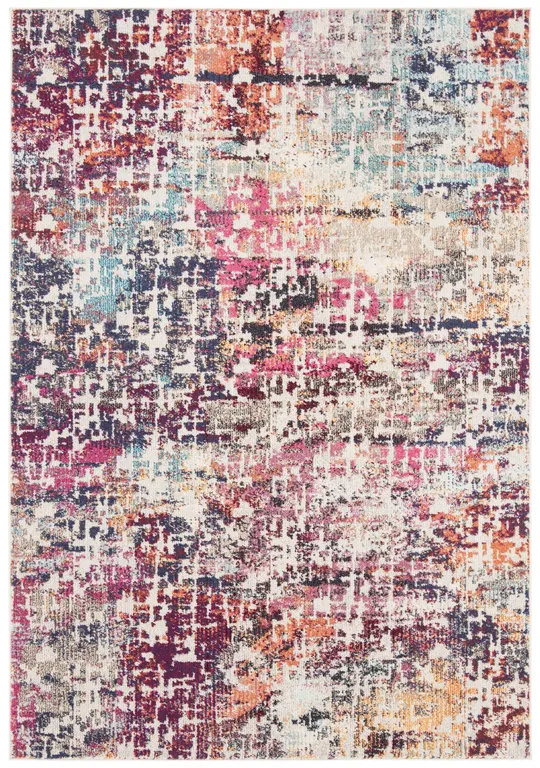 Safavieh Madison MAD458C 5&3x22 x 7&6x22 Red, Light Blue Area Rug